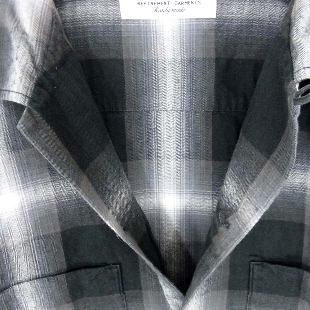 UNUSED アンユーズド US0469 オンブレ チェック シャツ グレー系 3【中古】