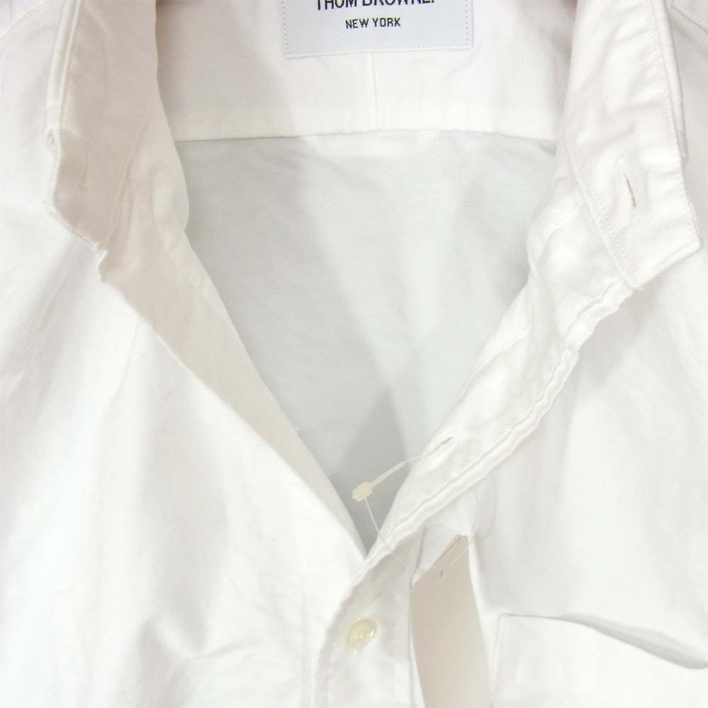 THOM BROWNE トムブラウン 五分袖 コットン シャツ ホワイト系 2【中古】