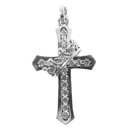 ジャスティン デイビス ギャラ付き SPJ 122-1 Cross With Crown Pendant シルバー系【美品】【中古】
