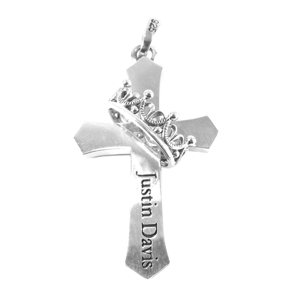ジャスティン デイビス ギャラ付き SPJ 122-1 Cross With Crown Pendant シルバー系【美品】【中古】