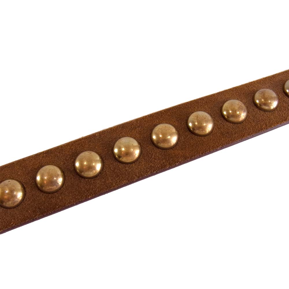 J&M Davidson ジェイアンドエムデヴィッドソン スエード スタッズ ベルト ブラウン系 32/82【中古】