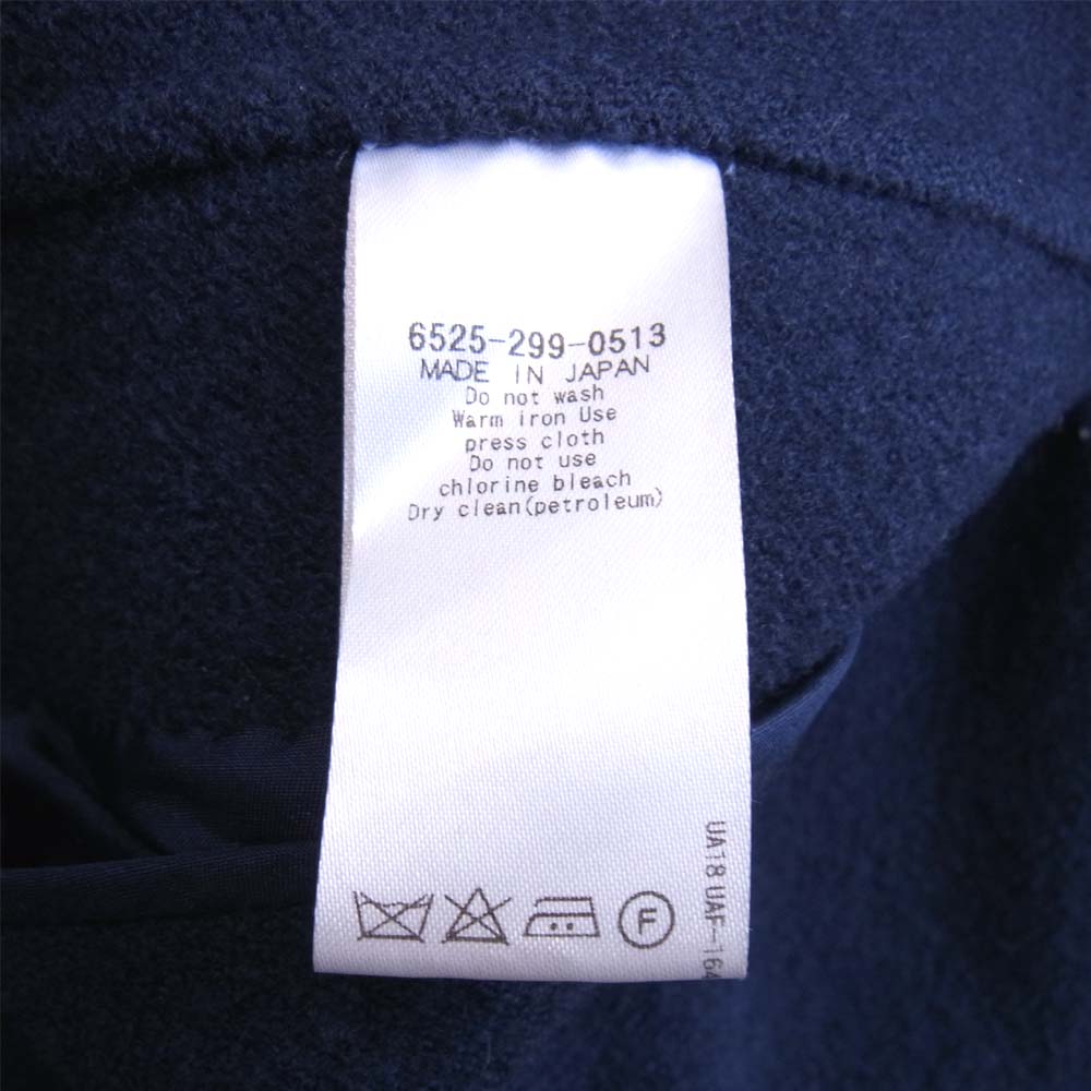 Drawer ドゥロワー 6525-299-0513 シルク混 ウール ロング チェスター コート ネイビー系 36【美品】【中古】