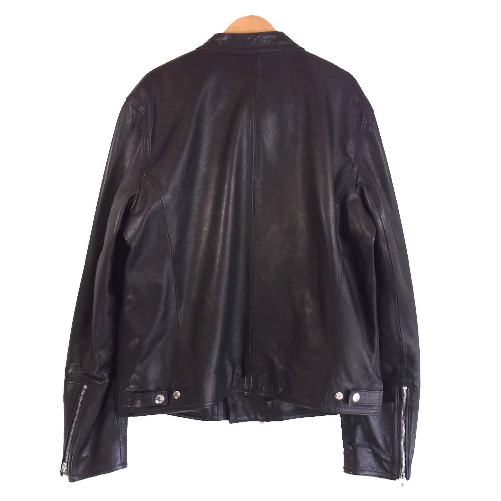エンメティ EMMETI 20SS JOSEPH ジョセフ ラムスキン ナッパマンガ ダブルライダース ジャケット ブラック系 52【美品】【中古】