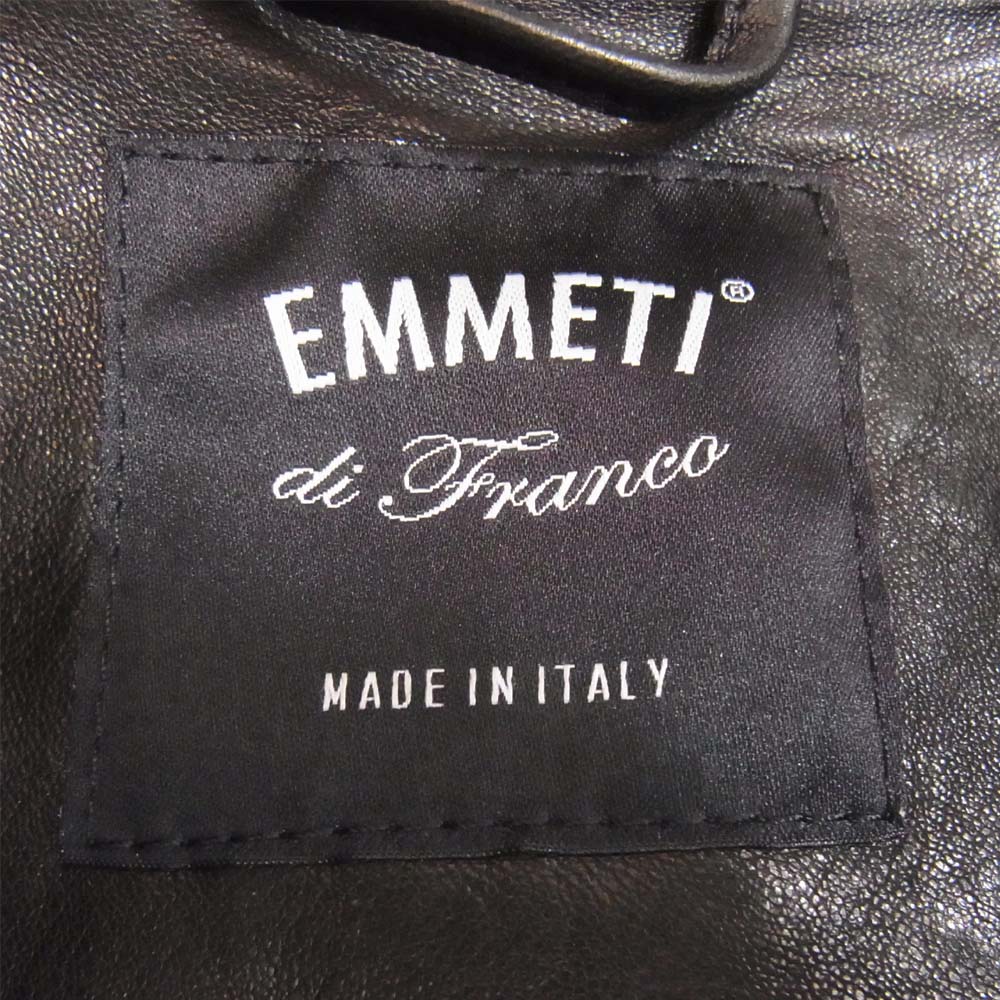 エンメティ EMMETI 20SS JOSEPH ジョセフ ラムスキン ナッパマンガ ダブルライダース ジャケット ブラック系 52【美品】【中古】