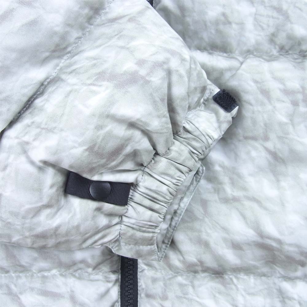 Supreme シュプリーム 19AW ND91806I 国内正規品 THE NORTH FACE ノースフェイス Paper Print Nuptse Jacket ペーパープリント ヌプシ ダウン ジャケット グレー系 ブラック系 L【美品】【中古】
