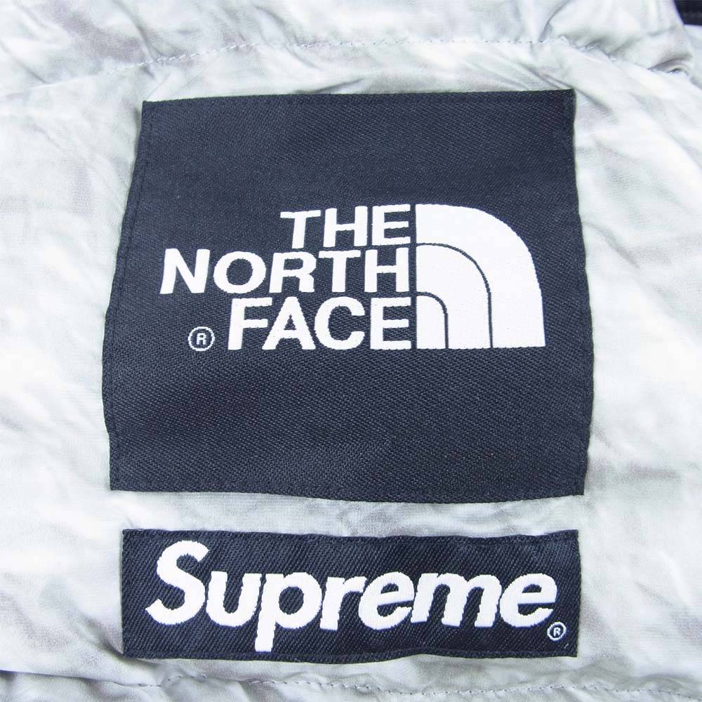 Supreme シュプリーム 19AW ND91806I 国内正規品 THE NORTH FACE ノースフェイス Paper Print Nuptse Jacket ペーパープリント ヌプシ ダウン ジャケット グレー系 ブラック系 L【美品】【中古】