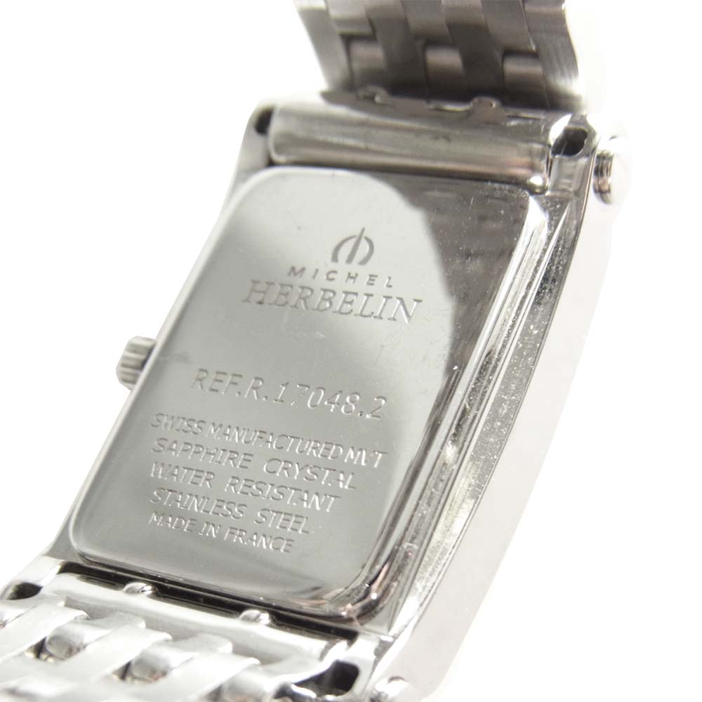 ミッシェルエルブラン MICHEL HERBELIN ギャラ付 COF.17048/B89SL Antares アンタレス レクタンギュラー 替えベルト付 シルバー系【中古】