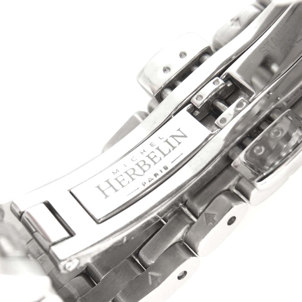 ミッシェルエルブラン MICHEL HERBELIN ギャラ付 COF.17048/B89SL Antares アンタレス レクタンギュラー 替えベルト付 シルバー系【中古】