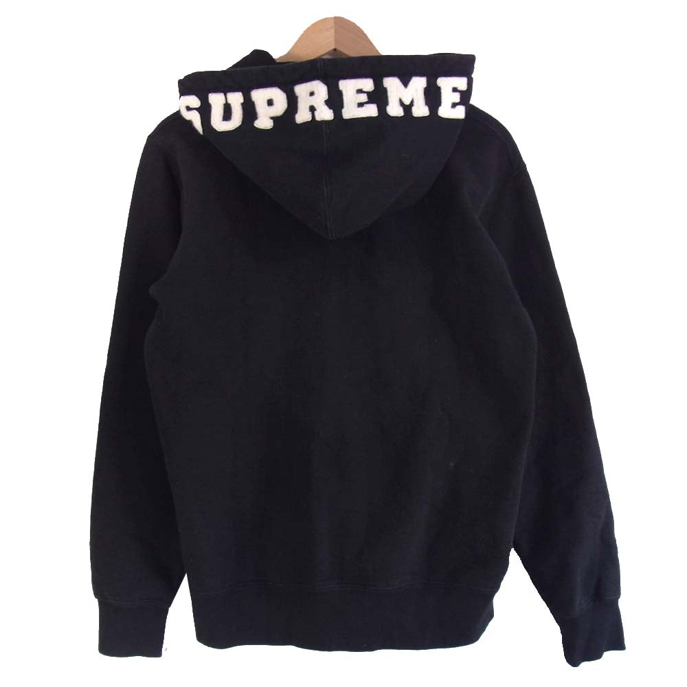 Supreme シュプリーム 15AW Felt Hood Logo Zip Up Sweat フードロゴ ジップ パーカー ブラック系 M【中古】