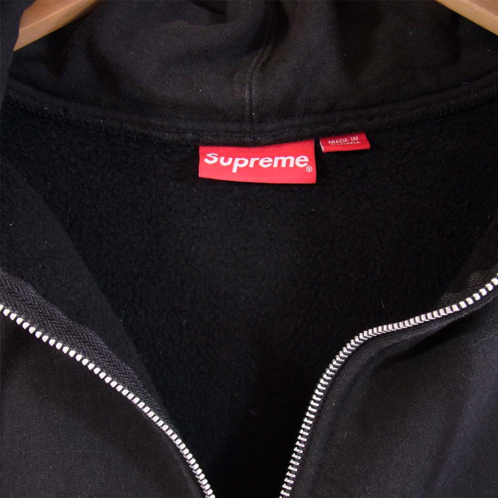 Supreme シュプリーム 15AW Felt Hood Logo Zip Up Sweat フードロゴ ジップ パーカー ブラック系 M【中古】