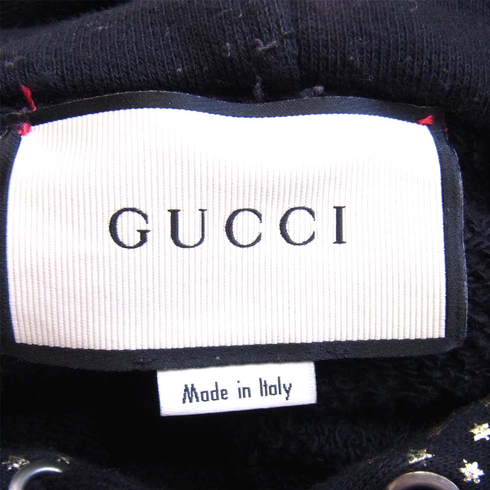 GUCCI グッチ 18AW 国内正規品 SEGAフォント GUCCＹ ロゴ 星柄 イタリア製 ブラック系 M【中古】