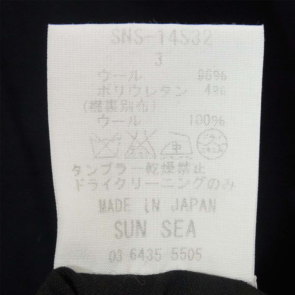 SUNSEA サンシー SNS-14S32 ナイスマテリアル ジャケット ブラック系 3【中古】
