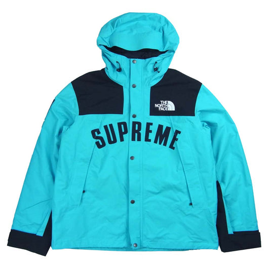 Supreme シュプリーム × ノースフェイス THE NORTH FACE 19SS Arc Logo Mountain Parka アーチロゴ マウンテンパーカー ゴアテックス ジャケット ブルー系 ブラック系 L【中古】