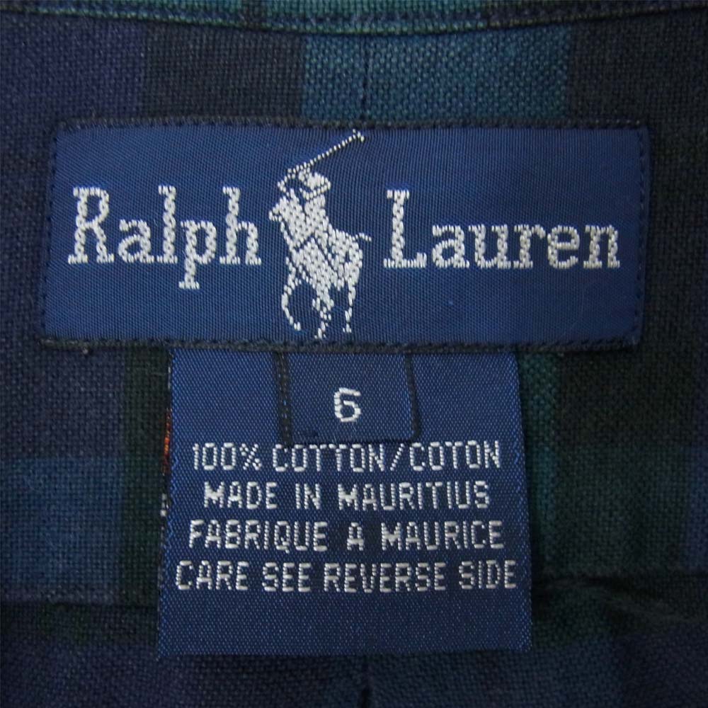 RALPH LAUREN ラルフローレン ラルフローレン ボタンダウン チェック シャツ ネイビー系 6【中古】