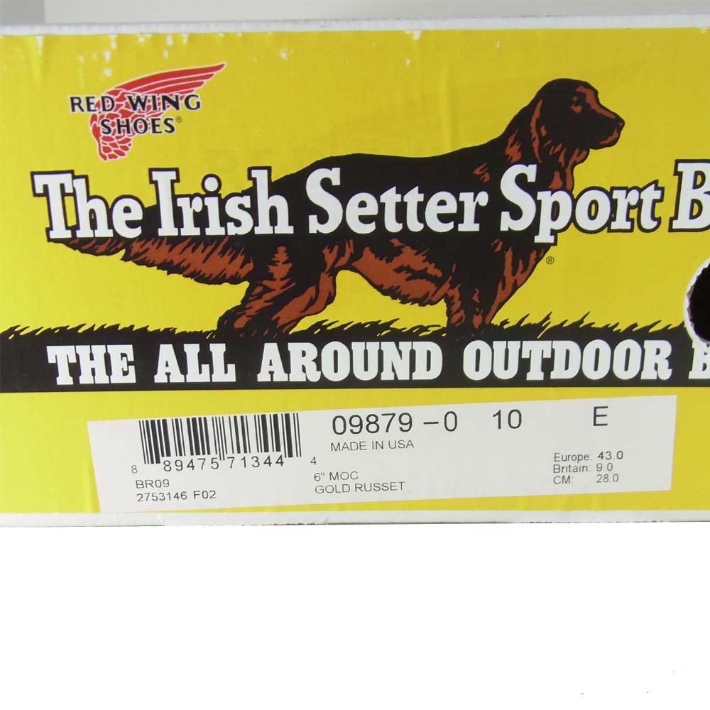 レッドウィング 9879 アイリッシュセッター モックトゥ ゴールドラセット 犬タグ ブラウン系【新古品】【未使用】【中古】