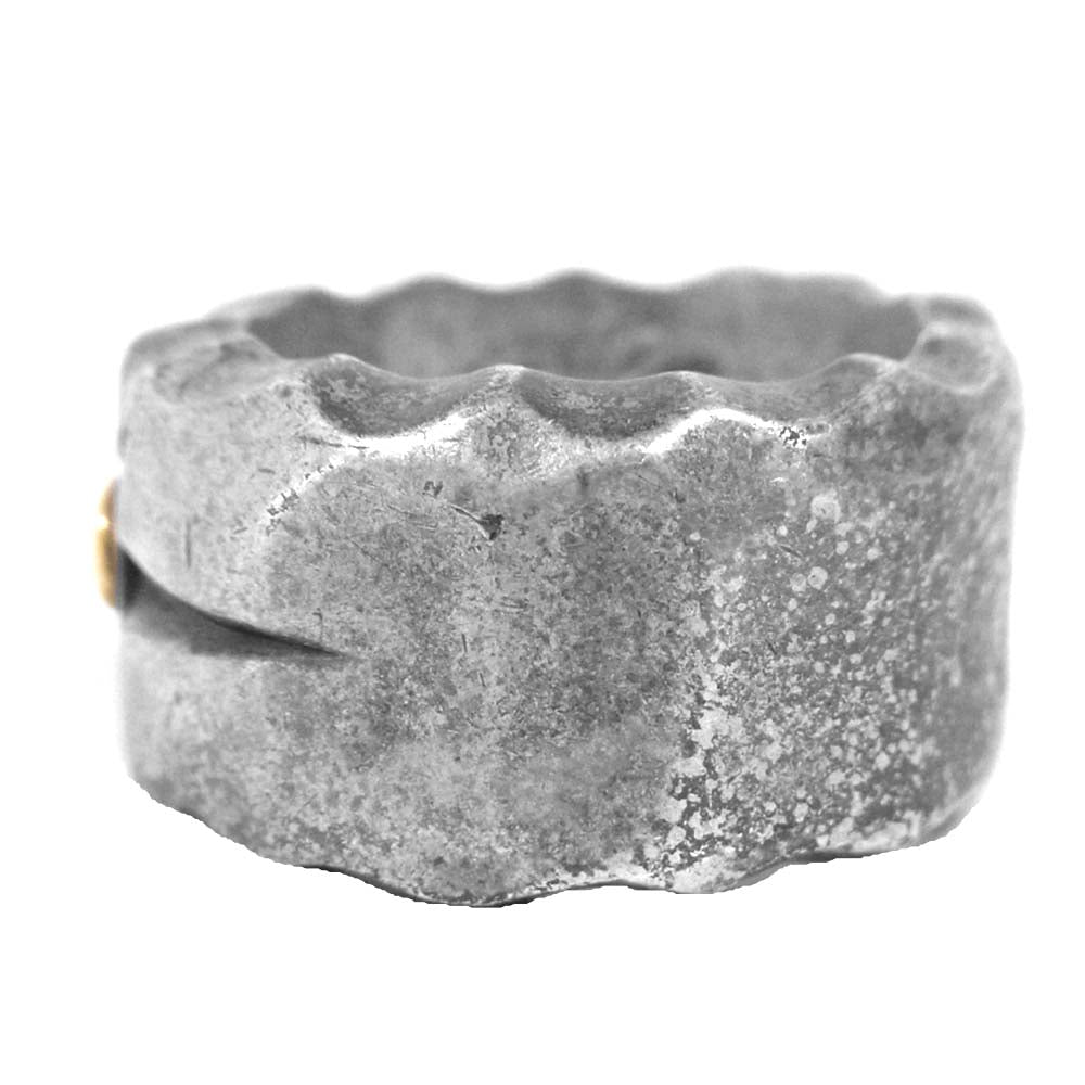 BIGHAND ビッグハンド タタキ 平打ち SUN サン 太陽神 リング シルバー系 15号程度【中古】