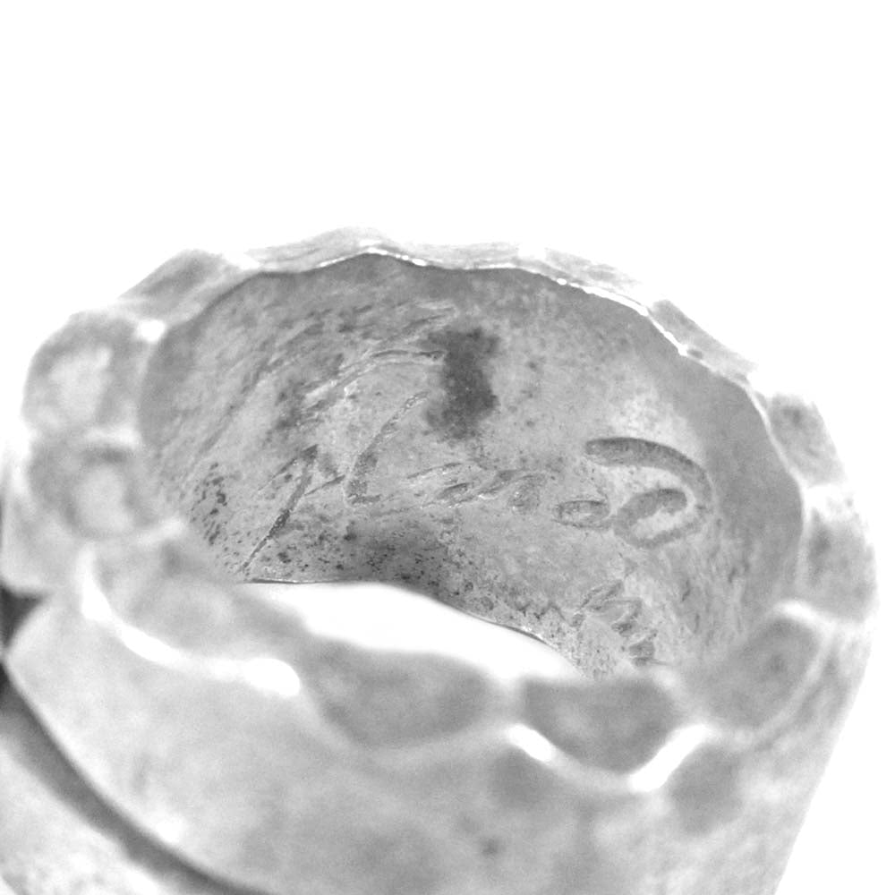 BIGHAND ビッグハンド タタキ 平打ち SUN サン 太陽神 リング シルバー系 15号程度【中古】