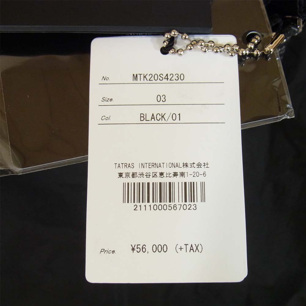 TATRAS タトラス MTK20S4230 LAMISCO ラミスコ ナイロン ジャケット ブラック系 3【新古品】【未使用】【中古】