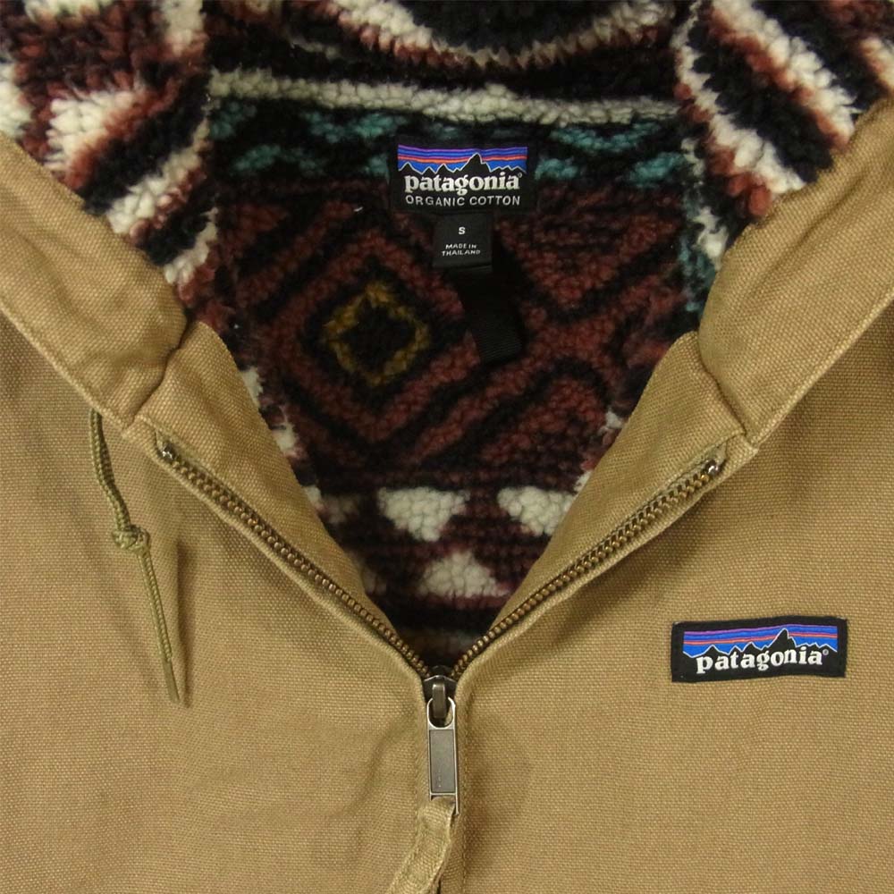 patagonia パタゴニア 16年製 Lined Canvas Hoody ラインド キャンバス フーディ ジャケット ライトブラウン系 S【中古】