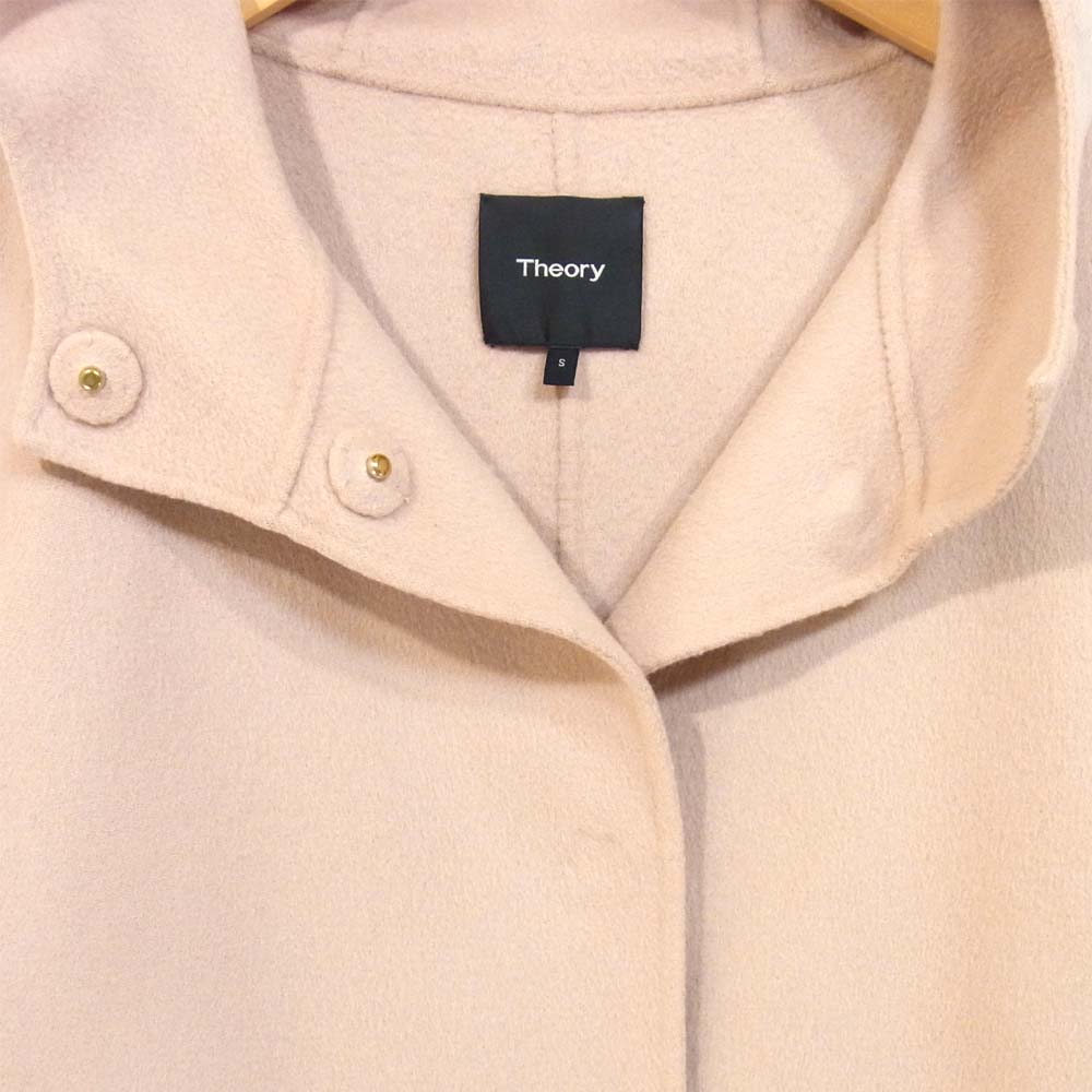 theory セオリー カシミヤ混 ウール フード コート ピンク系 S【中古】