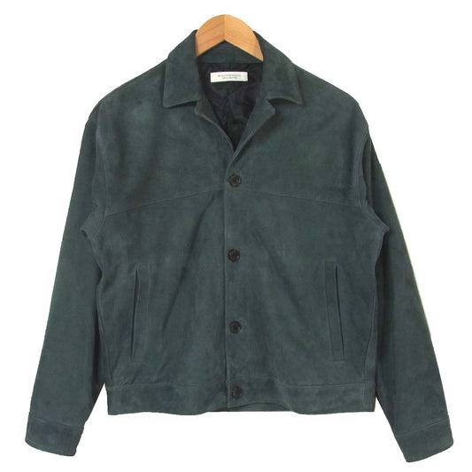 UNITED ARROWS ユナイテッドアローズ 1225-199-8972 山羊革 ゴートスウェード オープンカラー ブルゾン ブルー系 S【美品】【中古】