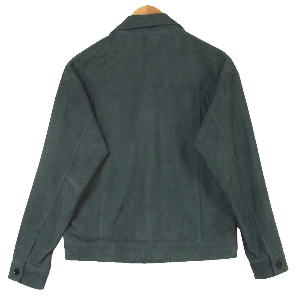 UNITED ARROWS ユナイテッドアローズ 1225-199-8972 山羊革 ゴートスウェード オープンカラー ブルゾン ブルー系 S【美品】【中古】