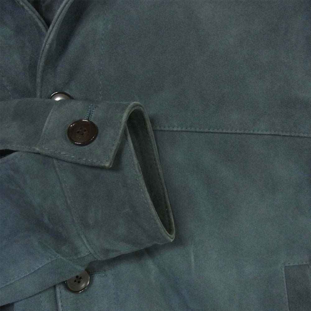 UNITED ARROWS ユナイテッドアローズ 1225-199-8972 山羊革 ゴートスウェード オープンカラー ブルゾン ブルー系 S【美品】【中古】