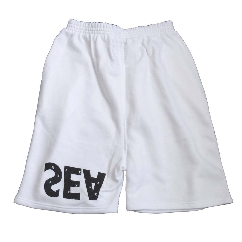 ウィンダンシー WIND AND SEA 20SS WDS-XXX-06 ゴッドセレクション GOD SELECTION XXX SWEAT SHORTS スウェット ロゴプリント ショーツ ホワイト系 M【新古品】【未使用】【中古】