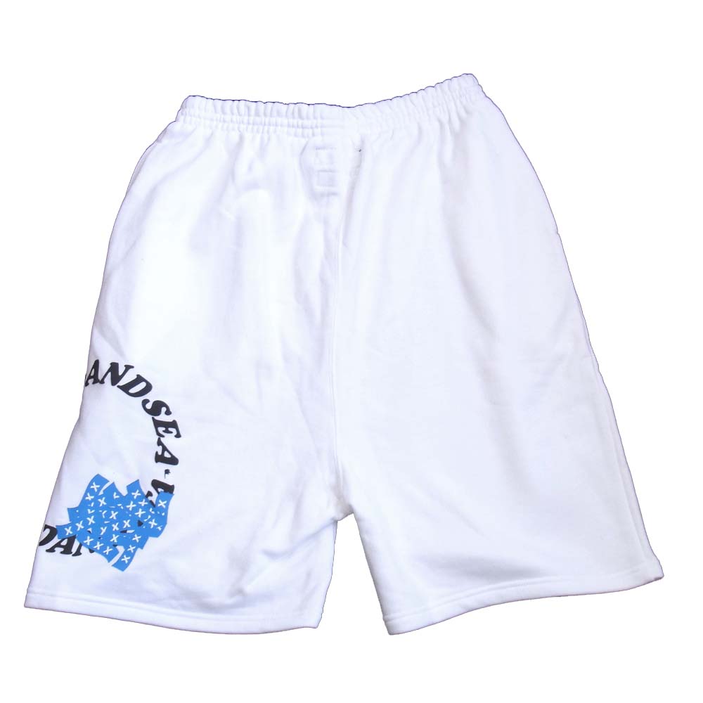 ウィンダンシー WIND AND SEA 20SS WDS-XXX-03  ゴッドセレクション GOD SELECTION XXX SWEAT SHORTS ロゴプリント スウェット ショーツ ホワイト系 M【新古品】【未使用】【中古】
