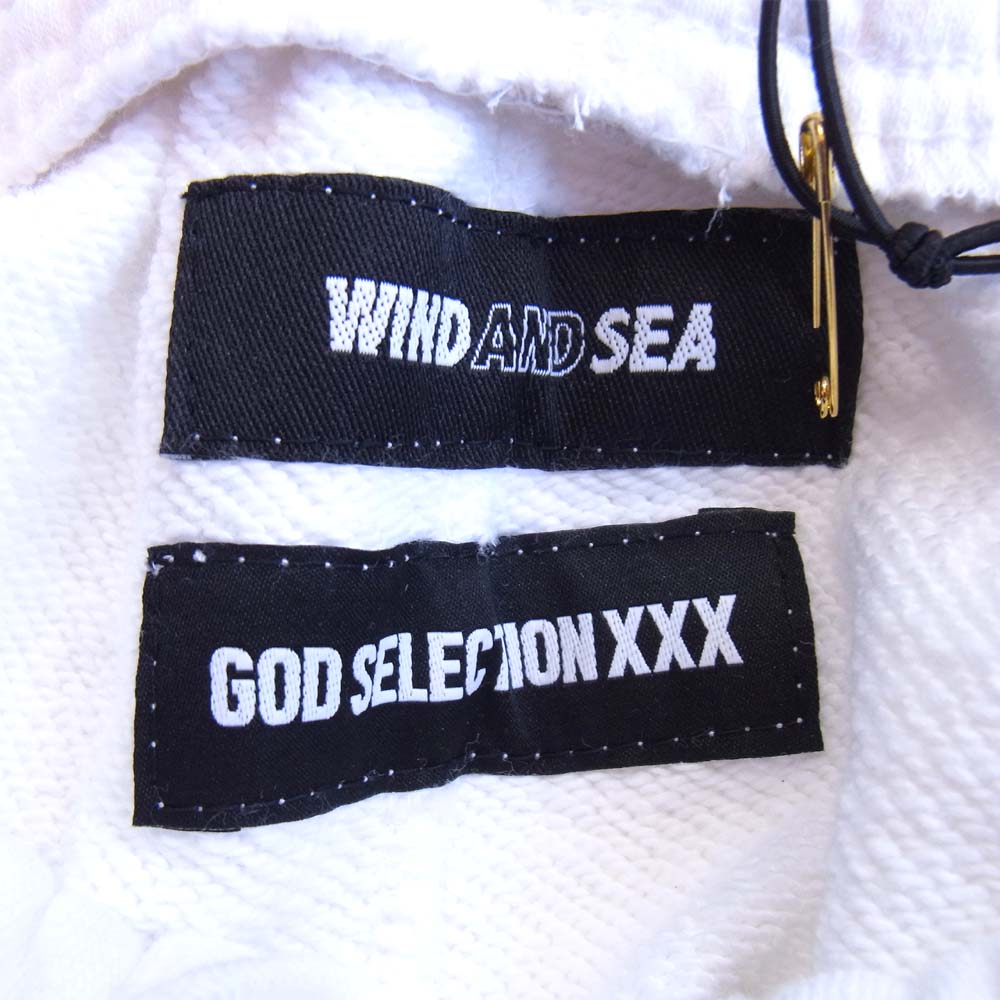 ウィンダンシー WIND AND SEA 20SS WDS-XXX-03  ゴッドセレクション GOD SELECTION XXX SWEAT SHORTS ロゴプリント スウェット ショーツ ホワイト系 M【新古品】【未使用】【中古】