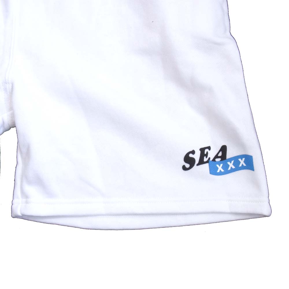 ウィンダンシー WIND AND SEA 20SS WDS-XXX-03  ゴッドセレクション GOD SELECTION XXX SWEAT SHORTS ロゴプリント スウェット ショーツ ホワイト系 M【新古品】【未使用】【中古】