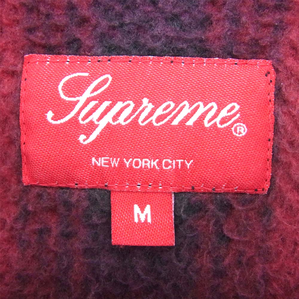 Supreme シュプリーム 20AW Shadow Plaid Fleece Shirt シャドウ プレイド フリース チェック シャツ レッド系 エンジ系 M【新古品】【未使用】【中古】