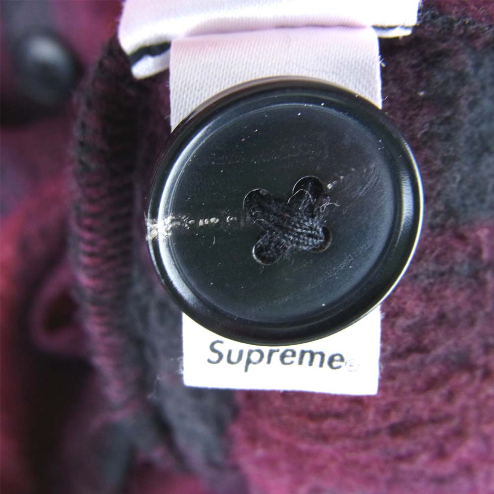Supreme シュプリーム 20AW Shadow Plaid Fleece Shirt シャドウ プレイド フリース チェック シャツ レッド系 エンジ系 M【新古品】【未使用】【中古】