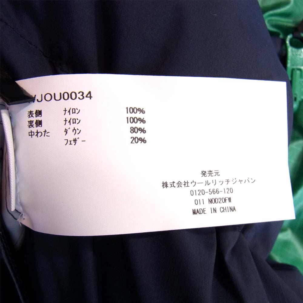 WOOLRICH ウールリッチ WJOU0034 WJOU0034 REVERSIBLE MUFFLE DOWN JACKET リバーシブル ダウン ジャケット ネイビー系 グリーン系 L【新古品】【未使用】【中古】