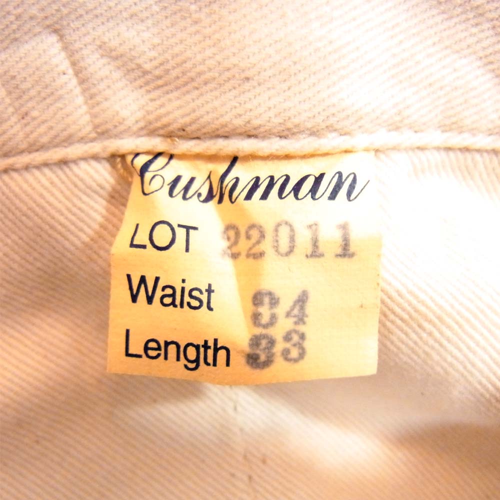 CUSHMAN クッシュマン 22011 41 TROUSERS トラウザー ベージュ系 34【中古】