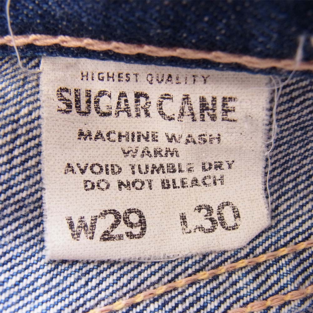 SUGAR CANE シュガーケーン FIBER DENIM LONE STAR JEANS TWO STAR 2スターモデル ローン スター ジーンズ インディゴブルー系 W29【中古】