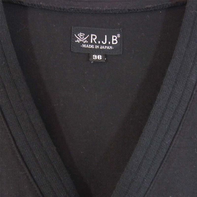 R.J.B アールジェイビー ロカビリー ショールカラー カーディガン ブラック系 36【中古】
