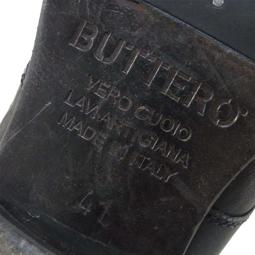 BUTTERO ブッテロ B4372UCGB CADIRNA プレーントゥ レザー シューズ ブラック系 41【中古】