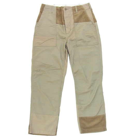 Engineered Garments エンジニアードガーメンツ クレイジーパターン コーデュロイ リップストップ 切替 ベイカー パンツ ベージュ系 XS【中古】