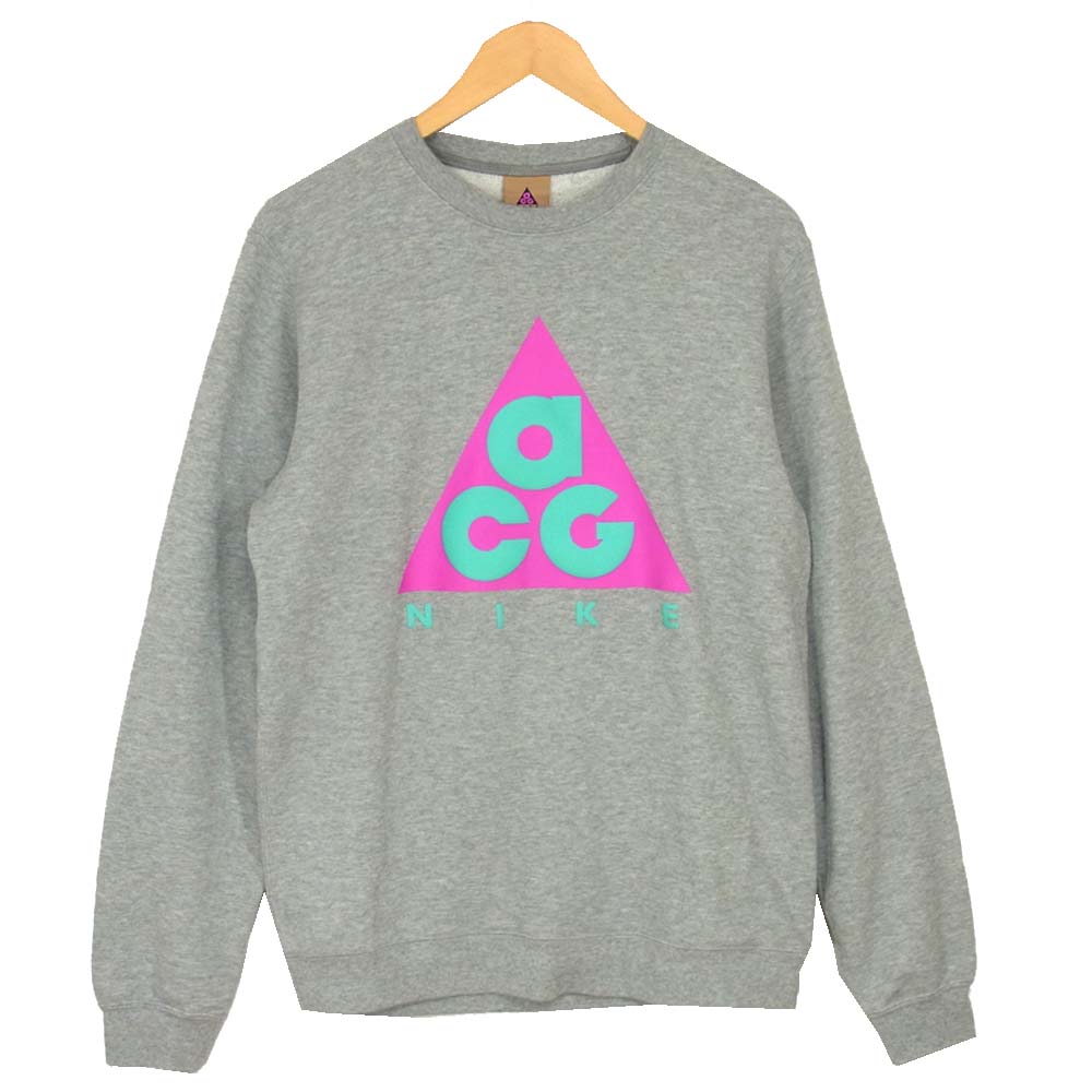 NIKE ナイキ ACG ビームス BEAMS CLASSIC SWEAT LONG SLEEVE ロゴプリント クラシック スウェット  グレー系 M【美品】【中古】