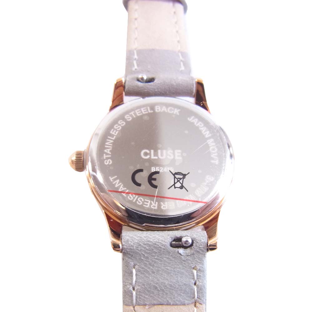 CLUSE クルース B52415 未使用品 Leather Strap Minimalistic Design レザーベルト クォーツ 時計 グレー系【極上美品】【中古】