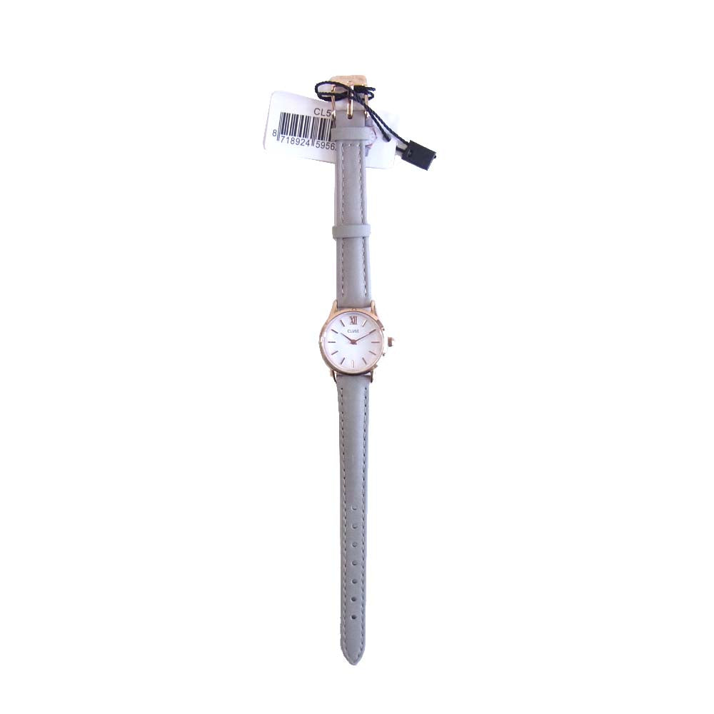 CLUSE クルース B52415 未使用品 Leather Strap Minimalistic Design レザーベルト クォーツ 時計 グレー系【極上美品】【中古】