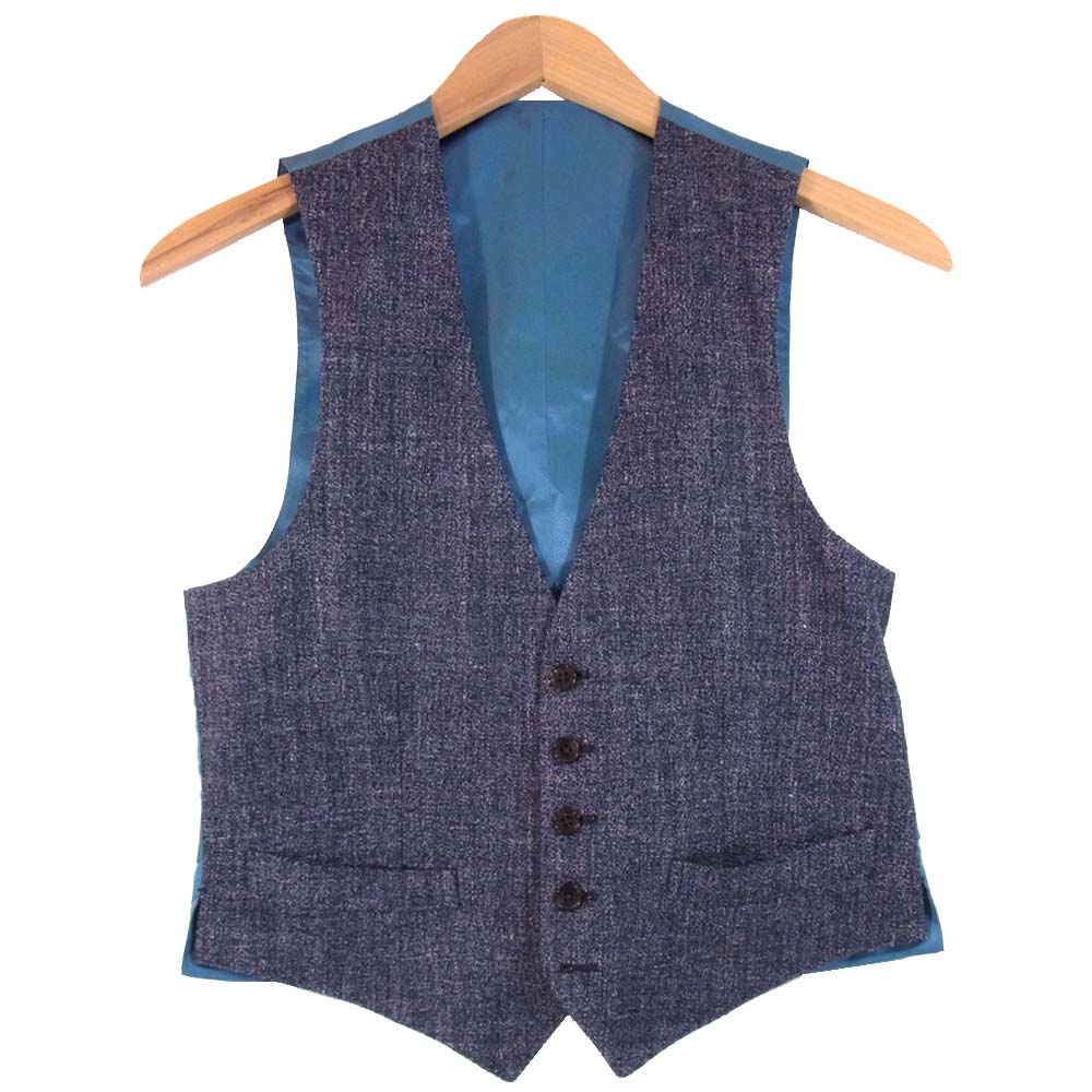 リングヂャケット RING JACKET RM159S03 view Brewmels リネン混 シルク ベスト ジレ グレー系 グリーン系【美品】【中古】