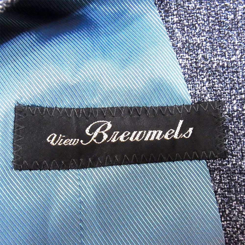 リングヂャケット RING JACKET RM159S03 view Brewmels リネン混 シルク ベスト ジレ グレー系 グリーン系【美品】【中古】