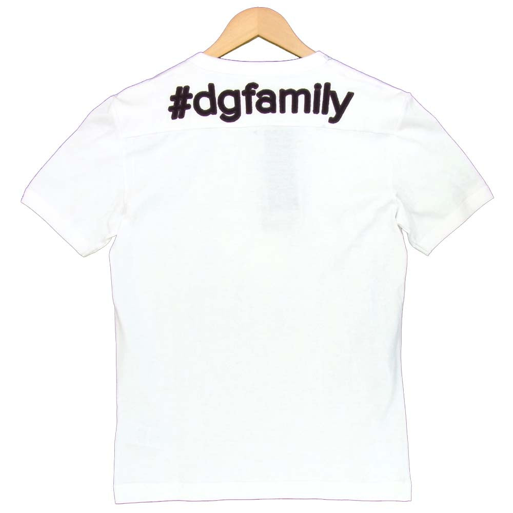 DOLCE&GABBANA ドルチェアンドガッバーナ G8GH2ZG7IYX1  DG family EMBROIDERY ファミリー刺繍 半袖 Tシャツ ホワイト系 44【中古】