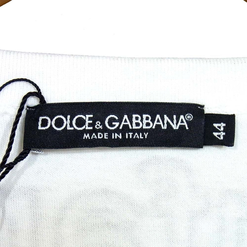 DOLCE&GABBANA ドルチェアンドガッバーナ G8GH2ZG7IYX1  DG family EMBROIDERY ファミリー刺繍 半袖 Tシャツ ホワイト系 44【中古】