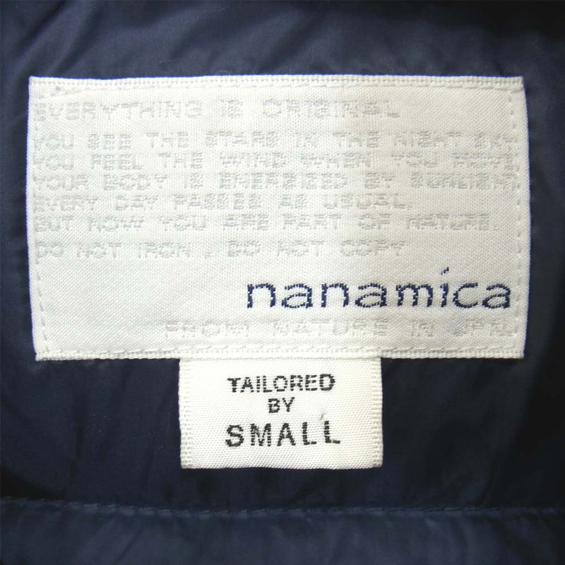 nanamica ナナミカ SUBF710 Down Coat ダウン コート ジャケット ネイビー系 S【中古】