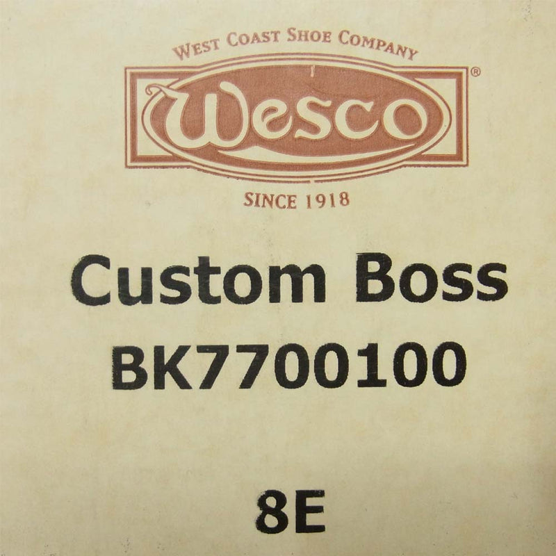 WESCO ウエスコ BK7700100 custom boss カスタム ボス エンジニア ブーツ  ブラック系 8E【中古】