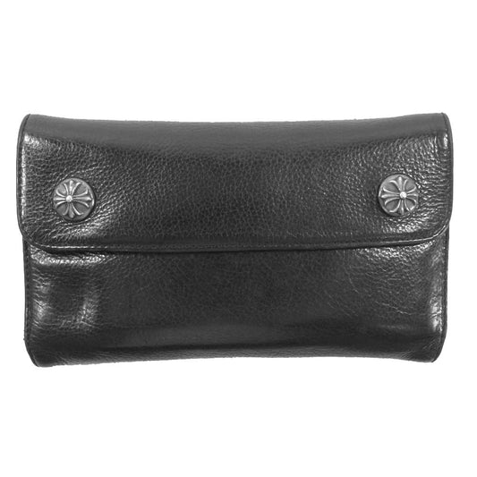 CHROME HEARTS クロムハーツ（原本無） WAVE ウェーブ クロスボール ボタン ウォレット ブラック系 表記なし【中古】