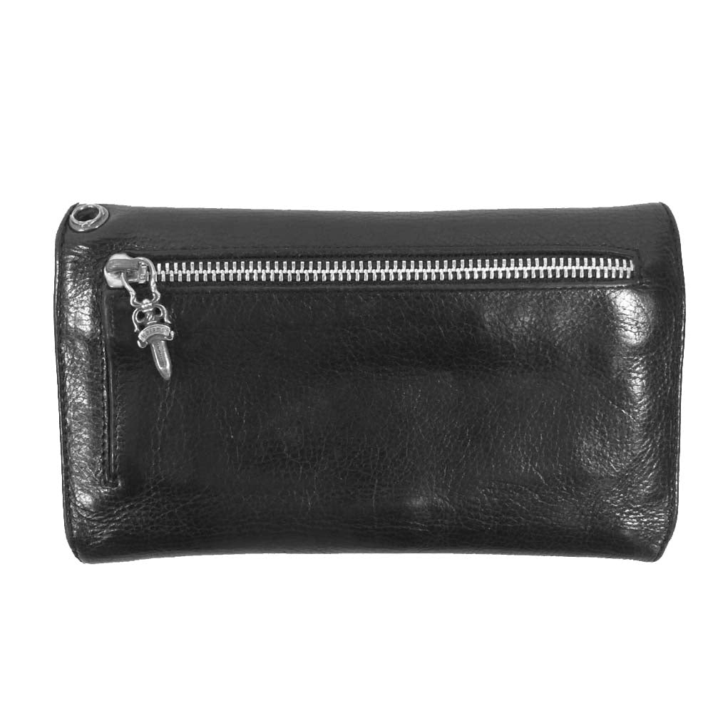 CHROME HEARTS クロムハーツ（原本無） WAVE ウェーブ クロスボール ボタン ウォレット ブラック系 表記なし【中古】